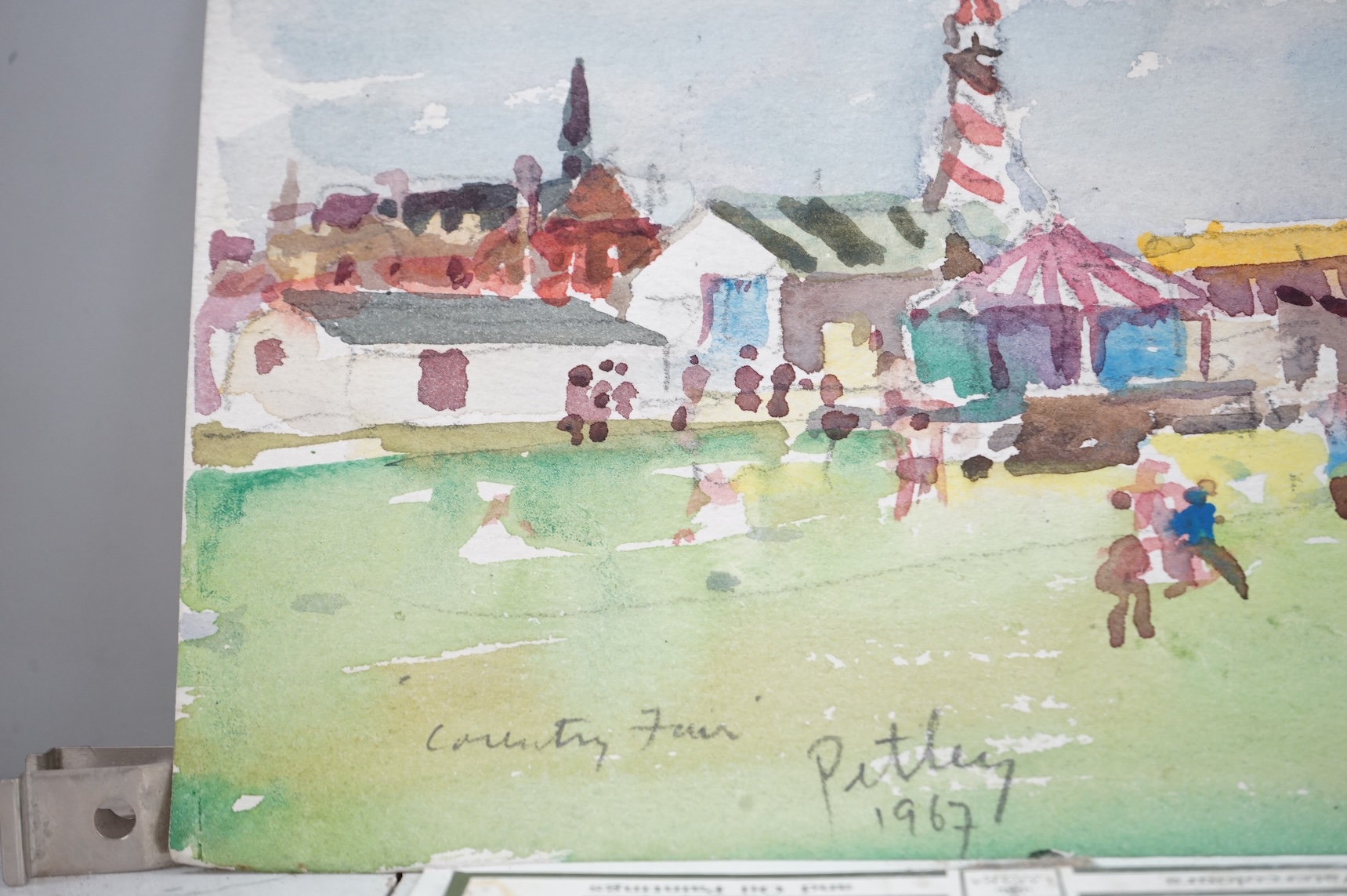Llewellyn Petley-Jones (1908-1986), watercolour on paper, Country fair, 28 x 38cm, unframed